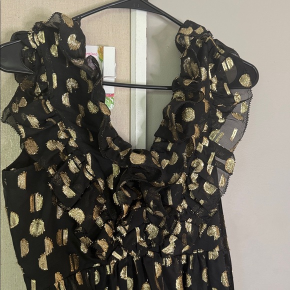 Metallic Clipdot Open-Back Ruffle Maxi Dress - Picture 6 of 6